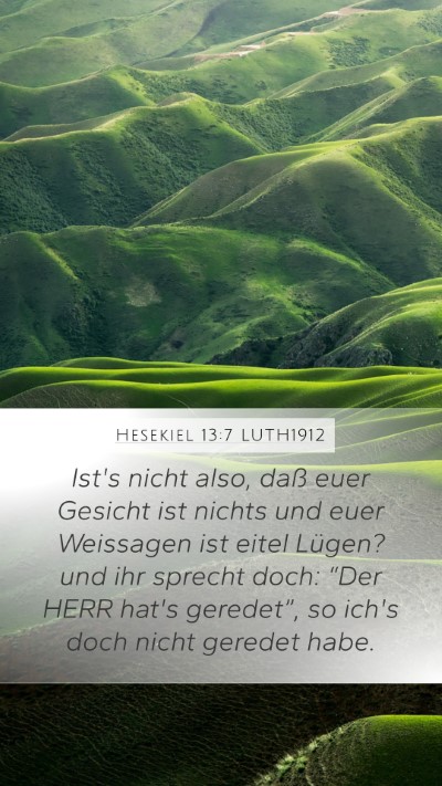Hesekiel 13:7 LUTH1912 Bible Verse Image