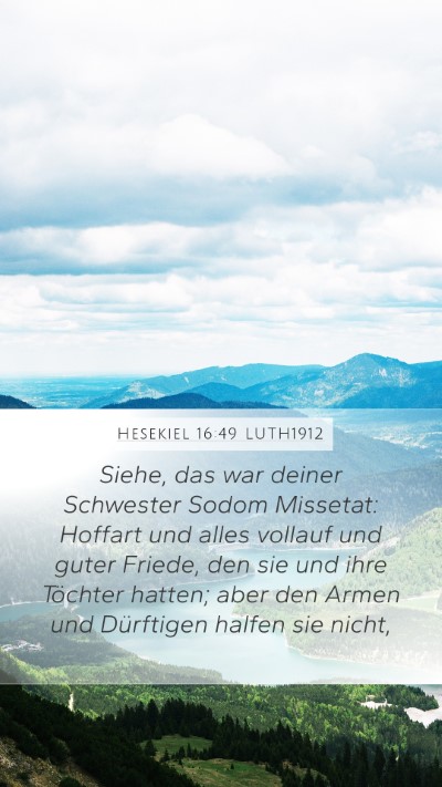 Hesekiel 16:49 LUTH1912 Bible Verse Image
