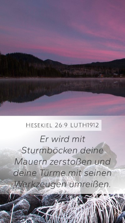 Hesekiel 26:9 LUTH1912 Bible Verse Image