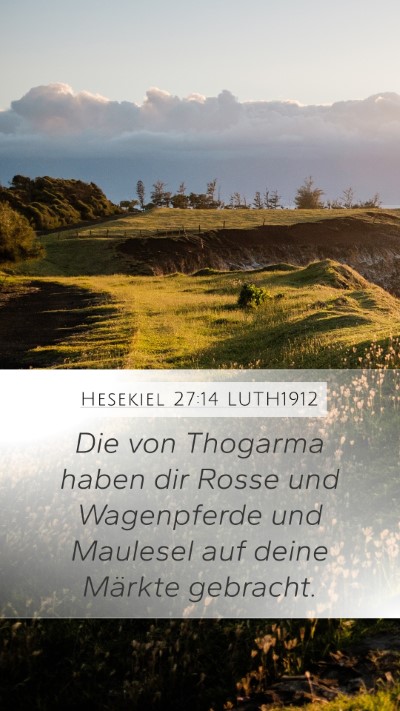 Hesekiel 27:14 LUTH1912 Mobile Phone Wallpaper - Die von Thogarma haben dir Rosse und Wagenpferde - Mobile Bible Verse Wallpaper