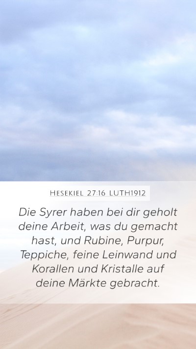 Hesekiel 27:16 LUTH1912 Bible Verse Image