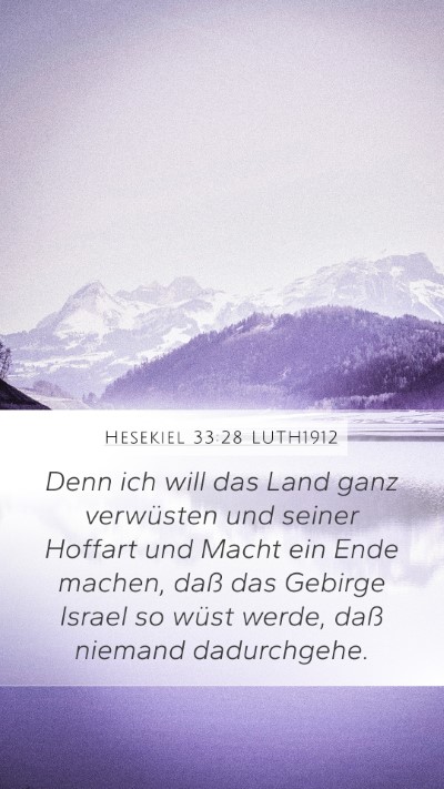 Hesekiel 33:28 LUTH1912 Bible Verse Image