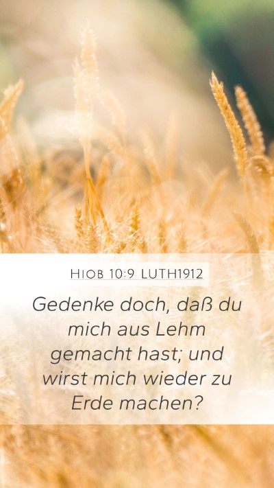 Hiob 10:9 LUTH1912 Bible Verse Image