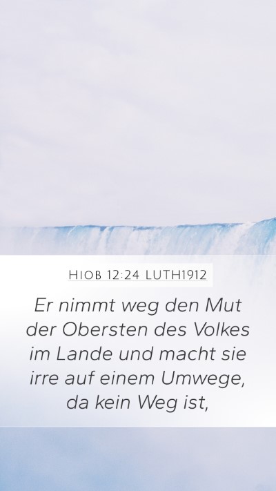 Hiob 12:24 LUTH1912 Bible Verse Image