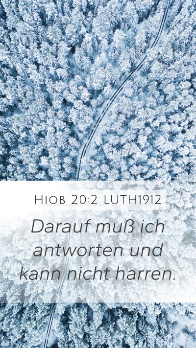 Hiob 20:2 LUTH1912 Bible Verse Image