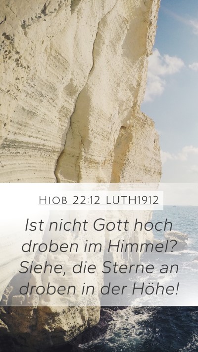 Hiob 22:12 LUTH1912 Bible Verse Image