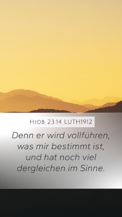 Hiob 23:14 LUTH1912 Mobile Phone Wallpaper - Denn er wird vollführen, was mir bestimmt ist, - Mobile Bible Verse Wallpaper