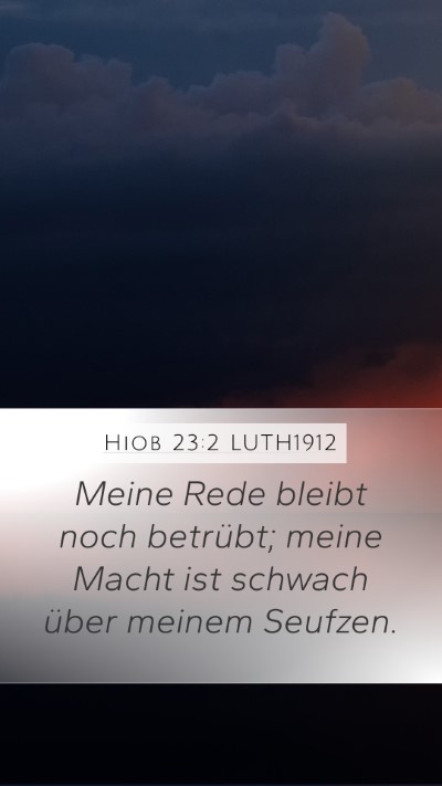 Hiob 23:2 LUTH1912 Bible Verse Image