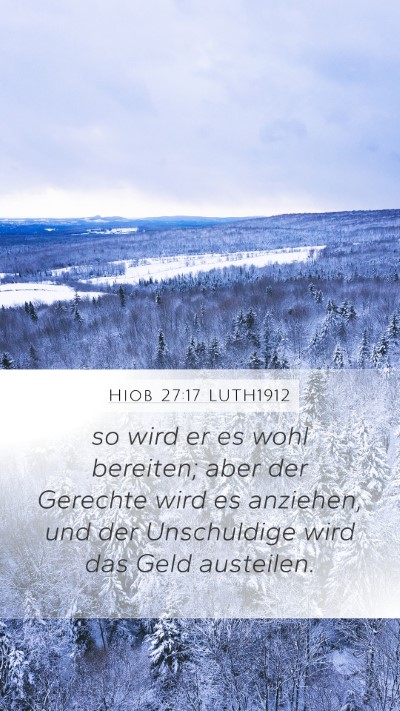 Hiob 27:17 LUTH1912 Mobile Phone Wallpaper - so wird er es wohl bereiten; aber der Gerechte - Mobile Bible Verse Wallpaper