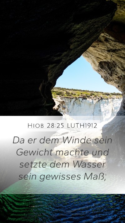 Hiob 28:25 LUTH1912 Bible Verse Image