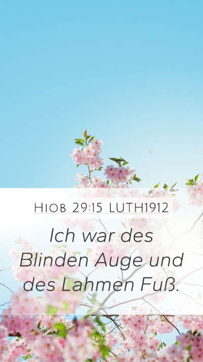 Hiob 29:15 LUTH1912 Bible Verse Image