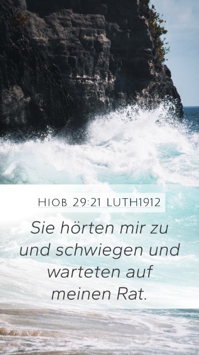 Hiob 29:21 LUTH1912 Bible Verse Image