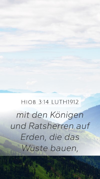 Hiob 3:14 LUTH1912 Bible Verse Image