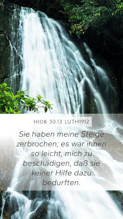 Hiob 30:13 LUTH1912 Mobile Phone Wallpaper - Sie haben meine Steige zerbrochen; es war ihnen - Mobile Bible Verse Wallpaper
