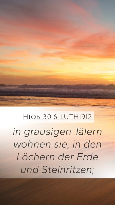 Hiob 30:6 LUTH1912 Bible Verse Image