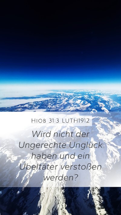 Hiob 31:3 LUTH1912 Bible Verse Image