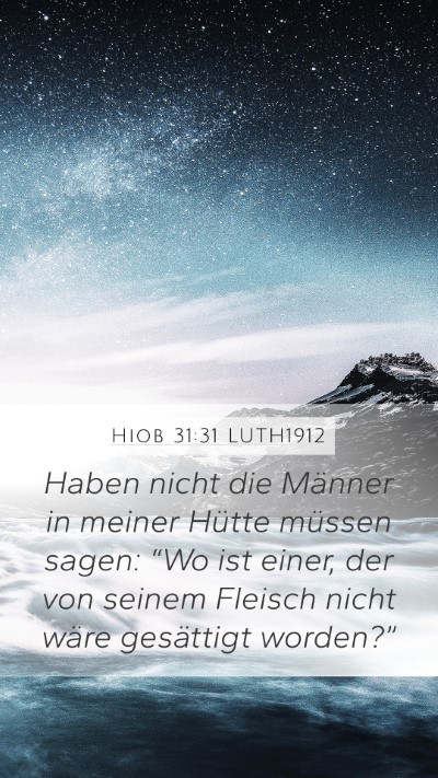 Hiob 31:31 LUTH1912 Bible Verse Image