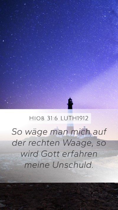 Hiob 31:6 LUTH1912 Bible Verse Image