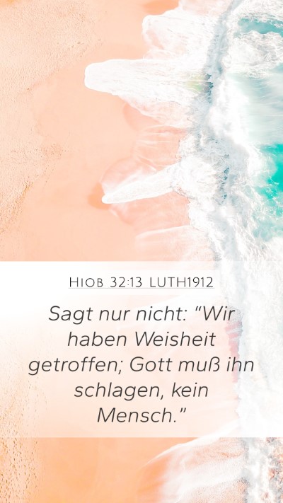 Hiob 32:13 LUTH1912 Mobile Phone Wallpaper - Sagt nur nicht: “Wir haben Weisheit getroffen; - Mobile Bible Verse Wallpaper
