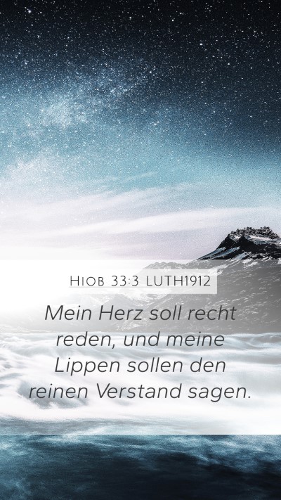 Hiob 33:3 LUTH1912 Bible Verse Image