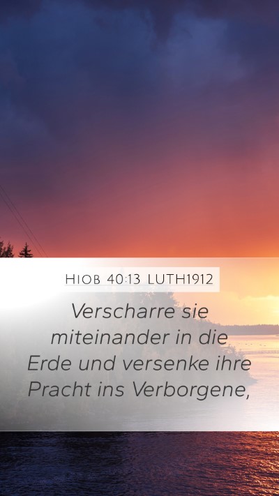 Hiob 40:13 LUTH1912 Bible Verse Image