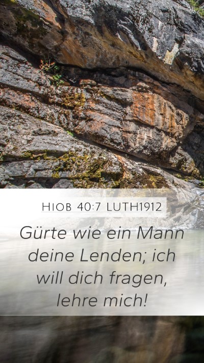 Hiob 40:7 LUTH1912 Bible Verse Image