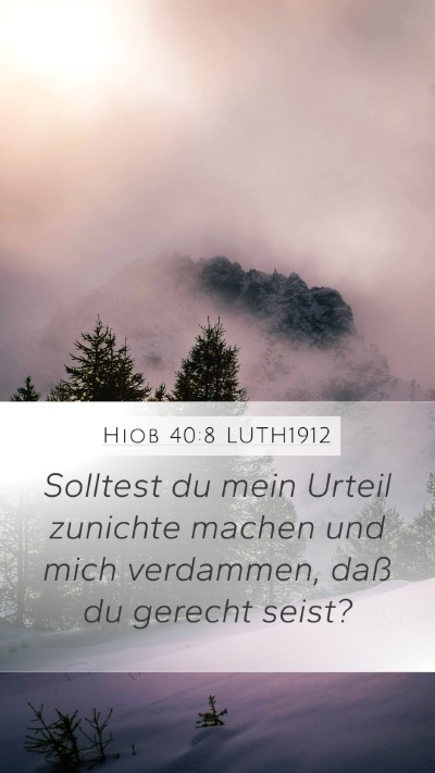 Hiob 40:8 LUTH1912 Bible Verse Image