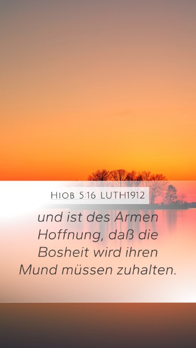 Hiob 5:16 LUTH1912 Bible Verse Image