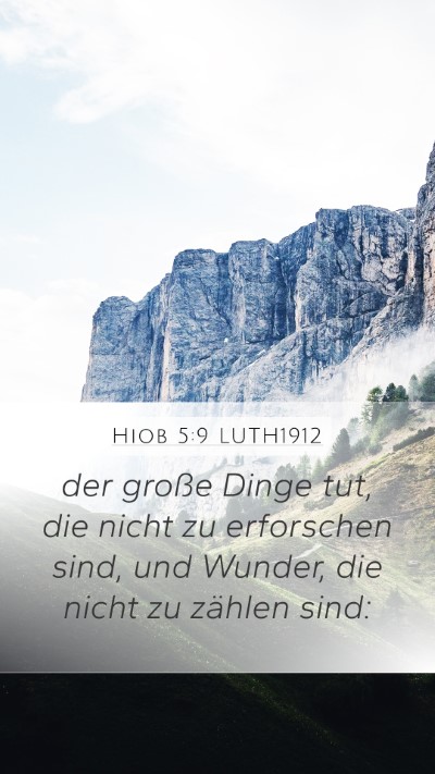 Hiob 5:9 LUTH1912 Bible Verse Image