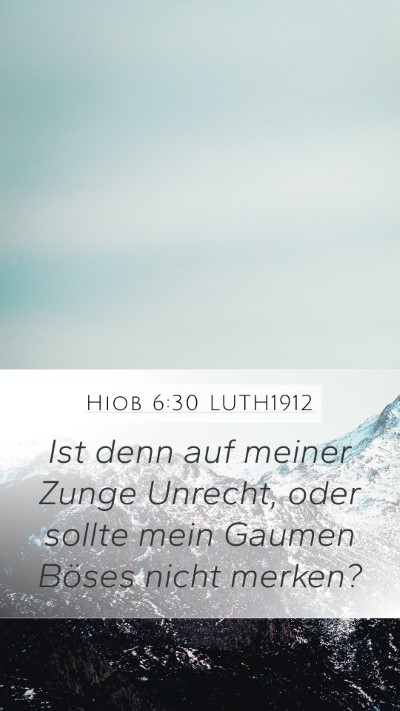 Hiob 6:30 LUTH1912 Bible Verse Image