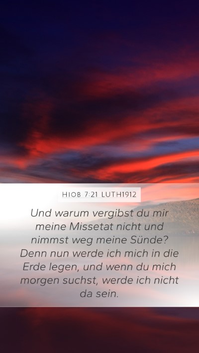 Hiob 7:21 LUTH1912 Bible Verse Image