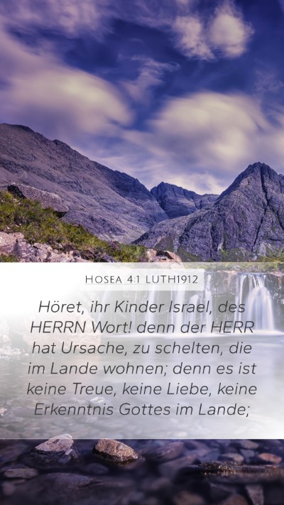 Hosea 4:1 LUTH1912 Bible Verse Image