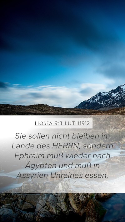 Hosea 9:3 LUTH1912 Bible Verse Image