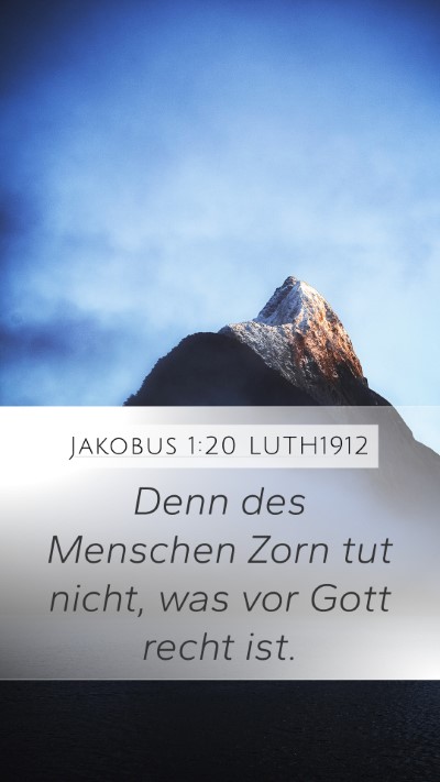 Jakobus 1:20 LUTH1912 Bible Verse Image