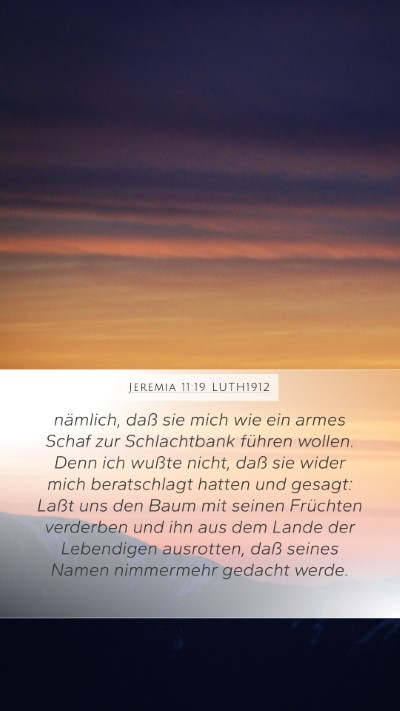 Jeremia 11:19 LUTH1912 Bible Verse Image