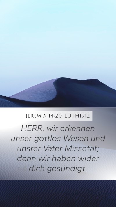 Jeremia 14:20 LUTH1912 Bible Verse Image