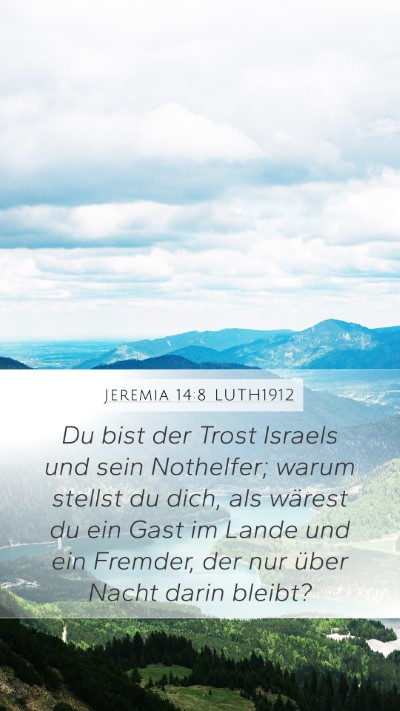 Jeremia 14:8 LUTH1912 Bible Verse Image
