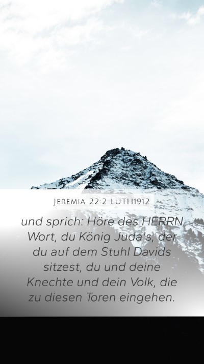 Jeremia 22:2 LUTH1912 Bible Verse Image