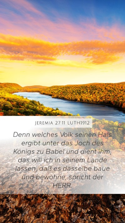 Jeremia 27:11 LUTH1912 Bible Verse Image