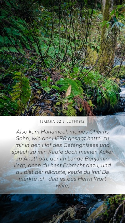 Jeremia 32:8 LUTH1912 Bible Verse Image