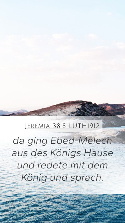 Jeremia 38:8 LUTH1912 Bible Verse Image