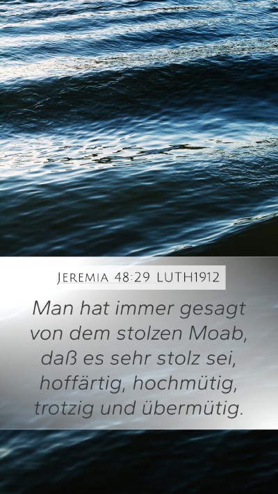 Jeremia 48:29 LUTH1912 Bible Verse Image