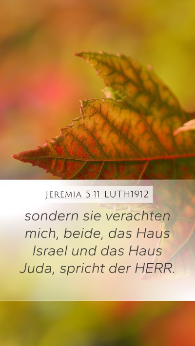 Jeremia 5:11 LUTH1912 Bible Verse Image