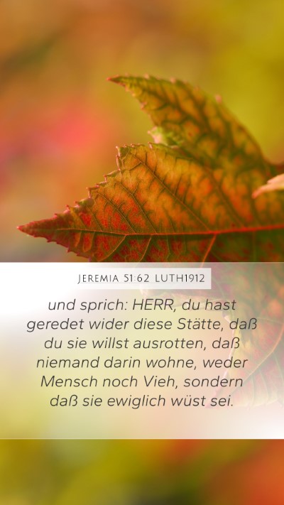 Jeremia 51:62 LUTH1912 Bible Verse Image