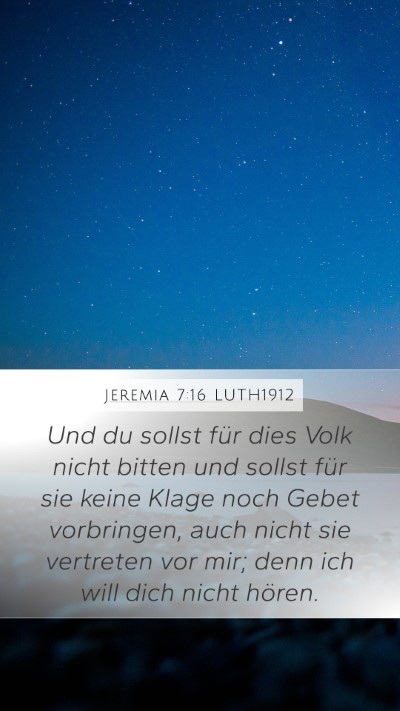 Jeremia 7:16 LUTH1912 Bible Verse Image