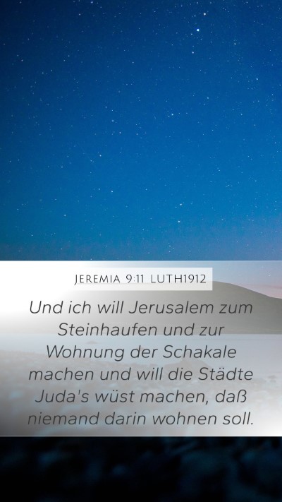 Jeremia 9:11 LUTH1912 Bible Verse Image