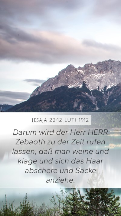 Jesaja 22:12 LUTH1912 Bible Verse Image