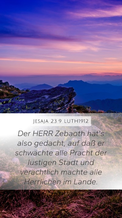Jesaja 23:9 LUTH1912 Bible Verse Image