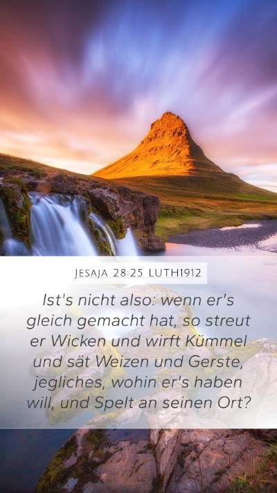 Jesaja 28:25 LUTH1912 Mobile Phone Wallpaper - Ist's nicht also: wenn er's gleich gemacht hat, - Mobile Bible Verse Wallpaper