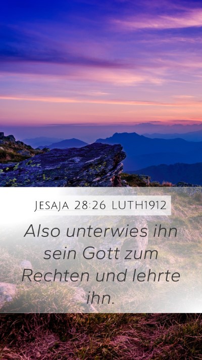 Jesaja 28:26 LUTH1912 Bible Verse Image